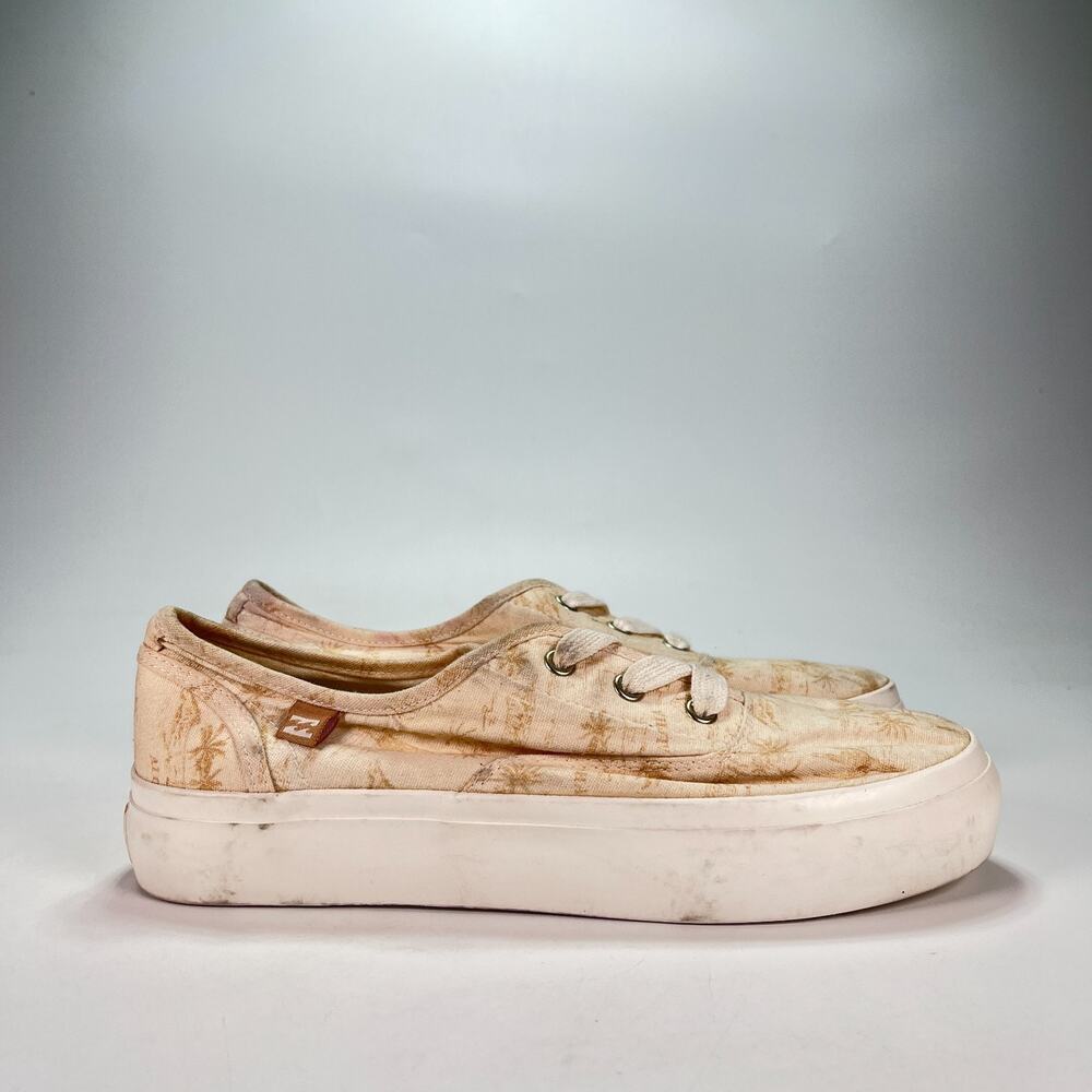 Billabong Puebla Cream Peach Lace Up Low Top Platform Sneakers Women's Size 8